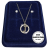 "J" Fine Necklace Set + Earrings P. light Initial Letter Steel + Box