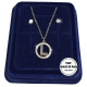 "B" Set Finissima Collana + Orecchini P.luce Lettera Iniziale Acciaio + Scatola