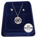 "O" Set Finissima Collana + Orecchini P.luce Lettera Iniziale Acciaio + Scatola