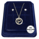 "B" Set Finissima Collana + Orecchini P.luce Lettera Iniziale Acciaio + Scatola