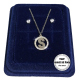 "B" Set Finissima Collana + Orecchini P.luce Lettera Iniziale Acciaio + Scatola