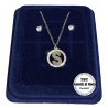 "S" Fine Necklace Set + Earrings P. light Initial Letter Steel + Box