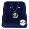 "S" Set Finissima Collana + Orecchini P.luce Lettera Iniziale Acciaio + Scatola