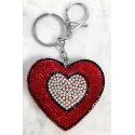 Cuore Doppio Dentro Portachiavi 3D Brillante,ciondolo Borsa Zaino Rosso
