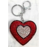 Cuore Doppio Dentro Portachiavi 3D Brillante,ciondolo Borsa Zaino Rosso