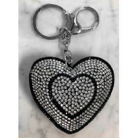 Cuore Doppio Dentro Portachiavi 3D Brillante,ciondolo Borsa Zaino Rosso