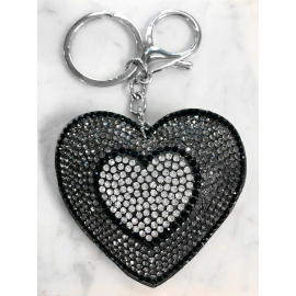 Cuore Doppio Dentro Portachiavi 3D Brillante,ciondolo Borsa Zaino Rosso