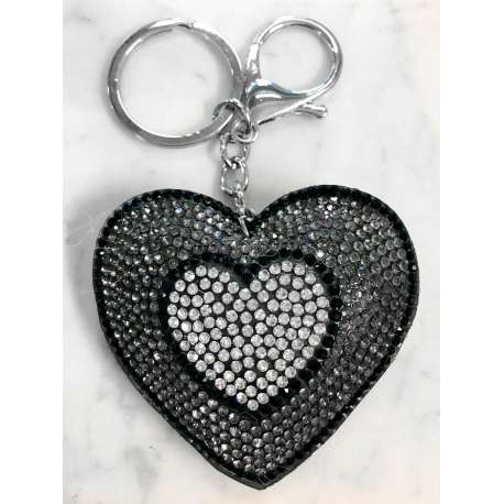 Cuore Doppio Dentro Portachiavi 3D Brillante,ciondolo Borsa Zaino Rosso