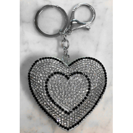 Cuore Doppio Dentro Portachiavi 3D Brillante,ciondolo Borsa Zaino Rosso