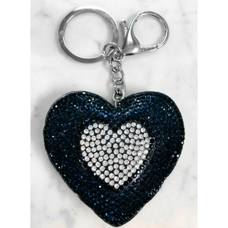 Double Heart Inside Keychain 3D Brilliant, pendant Bag Backpack