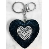 Cuore Doppio Dentro Portachiavi 3D Brillante,ciondolo Borsa Zaino Blu Navì