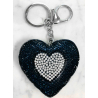 Double Heart Inside Keychain 3D Brilliant, pendant Bag Backpack blu