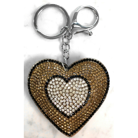 Cuore Doppio Dentro Portachiavi 3D Brillante,ciondolo Borsa Zaino Rosso