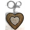 Double Heart Inside Keychain 3D Brilliant, pendant Bag Backpack beige
