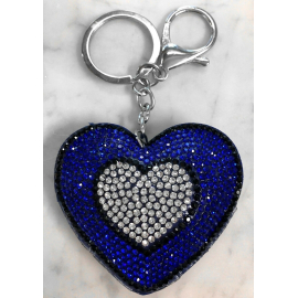 Cuore Doppio Dentro Portachiavi 3D Brillante,ciondolo Borsa Zaino Rosso