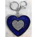 Cuore Doppio Dentro Portachiavi 3D Brillante,ciondolo Borsa Zaino Blu