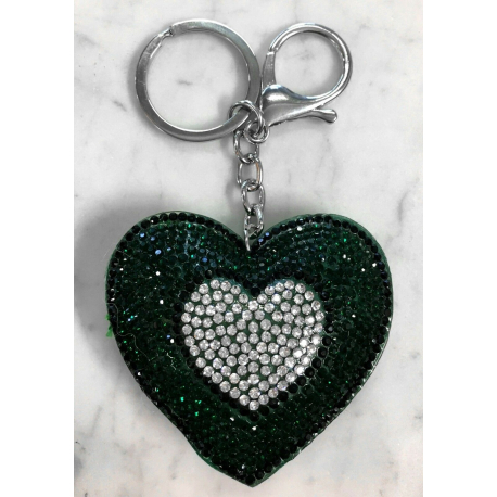 Cuore Doppio Dentro Portachiavi 3D Brillante,ciondolo Borsa Zaino Rosso