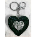 Cuore Doppio Dentro Portachiavi 3D Brillante,ciondolo Borsa Zaino Verde
