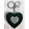 Cuore Doppio Dentro Portachiavi 3D Brillante,ciondolo Borsa Zaino Verde