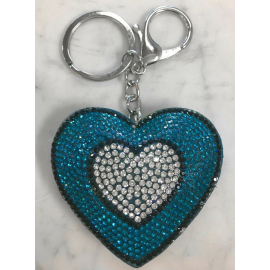 Cuore Doppio Dentro Portachiavi 3D Brillante,ciondolo Borsa Zaino Rosso