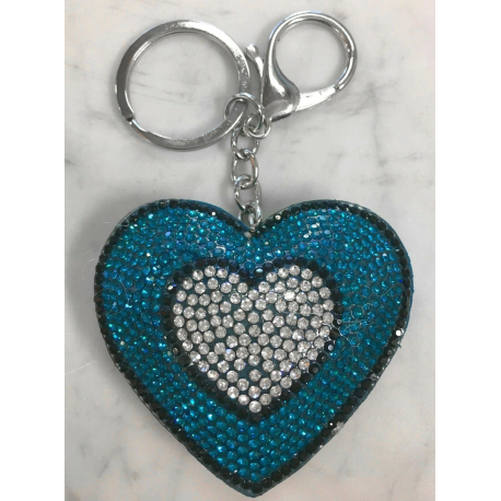 Cuore Doppio Dentro Portachiavi 3D Brillante,ciondolo Borsa Zaino Rosso