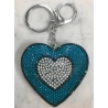 Cuore Doppio Dentro Portachiavi 3D Brillante,ciondolo Borsa Zaino Petrolio