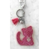 Small Cat Keychain, Soft Pendant for Bag or Backpack pink