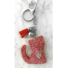 Small Cat Keychain, Soft Pendant for Bag or Backpack ancient pink