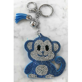 Scimmia Monkey Portachiavi,Morbido Ciondolo per Borsa Zaino da donna Blu Chiaro