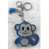 Monkey Monkey Keychain, Soft Pendant for Bag Women's Backpack light blue