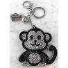 Monkey Monkey Keychain, Soft Pendant for Bag Women's Backpack grey black