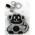 Monkey Monkey Keychain, Soft Pendant for Bag Women's Backpack silver black
