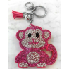 Scimmia Monkey Portachiavi,Morbido Ciondolo per Borsa Zaino da donna Fucsia