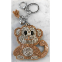 Monkey Monkey Keychain, Soft Pendant for Bag Women's Backpack light beige