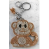 Monkey Monkey Keychain, Soft Pendant for Bag Women's Backpack light beige
