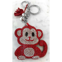 Monkey Monkey Keychain, Soft Pendant for Bag Women's Backpack red