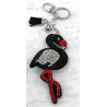 Flamingo Flamingo Keychain, Soft Pendant Women's Backpack Bag black