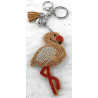 Fenicottero Flamingo Portachiavi,Morbido Ciondolo Borsa Zaino da Donna Beige