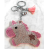 Unicorn 3D Keychain, Soft Pendant Women's Backpack Bag light pink