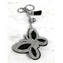 Butterfly 3D Keychain, Soft Pendant Women's Backpack Bag silver black