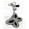 Butterfly 3D Keychain, Soft Pendant Women's Backpack Bag silver black