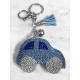 Car Keychain 3D Machine, Soft Pendant Women's Backpack Bag blue