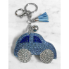 Car Keychain 3D Machine, Soft Pendant Women's Backpack Bag blue