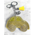 Car Keychain 3D Machine, Soft Pendant Women's Backpack Bag yellow