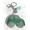 Car Keychain 3D Machine, Soft Pendant Women's Backpack Bag green water