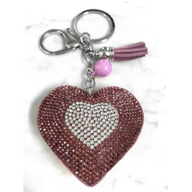 Cuore Piccolo Portachiavi 3D ,Morbido Ciondolo Borsa Zaino da Donna Blu