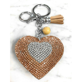 Cuore Piccolo Portachiavi 3D ,Morbido Ciondolo Borsa Zaino da Donna Blu