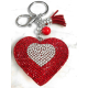 Small Heart 3D Keychain, Soft Pendant Women's Backpack Bag red