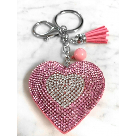 Cuore Piccolo Portachiavi 3D ,Morbido Ciondolo Borsa Zaino da Donna Blu