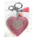 Cuore Piccolo Portachiavi 3D ,Morbido Ciondolo Borsa Zaino da Donna Rosa